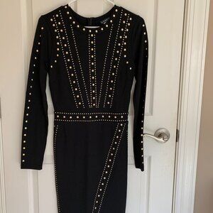 Venus Women's Studded Long Sleeve Dress, Black, size XS NWOT